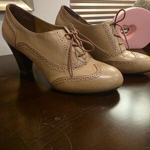 Kelly & Katie Tan Lace-Up Ankle Booties